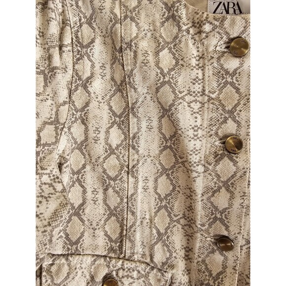 ZARA Women's Denim Animal Print Jacket Size Medium - Picture 4 of 8